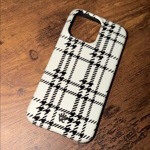 iPhone 15 pro max - Plaid Black and White Phone Case